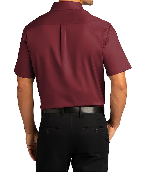 Blue Generation Superblend Poplin Short Sleeve Dress Shirt - Embroidered