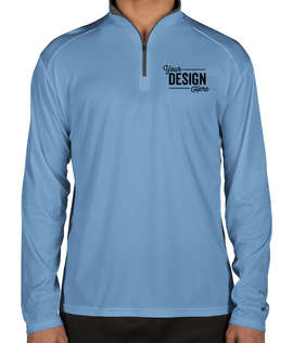 Badger Contrast Quarter Zip Performance Shirt - Color: Columbia Blue / Graphite