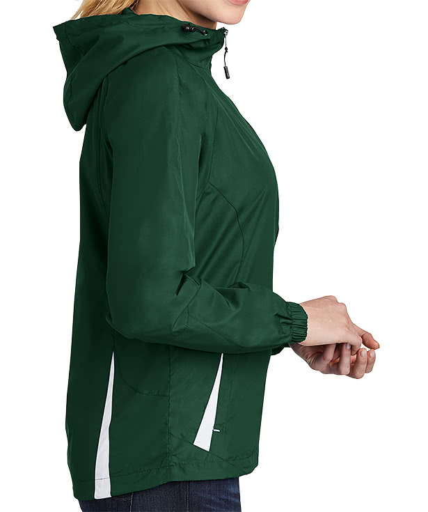 Sport-Tek Women's Full Zip Hooded Windbreaker Jacket