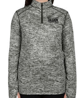 Badger Women's Heather Quarter Zip Performance Shirt - Color: Black