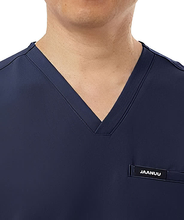 Jaanuu Platt Three-Pocket V-Neck Scrub Top - Embroidered