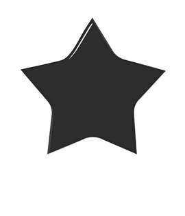 Full Color Star Laminated Plastic Lapel Pin - Color: Black