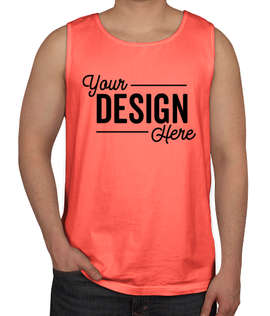 Comfort Colors 100% Cotton Tank - Color: Neon Red Orange