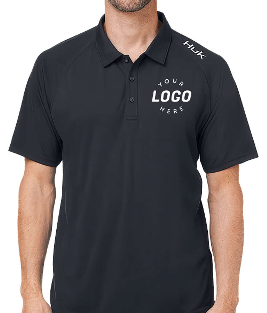 HUK LoPro UPF 50+ Performance Polo - Printed in Black