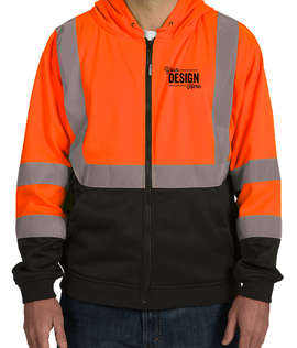ML Kishigo Class 3 Hi-Vis Hooded Full Zip Sweatshirt - Color: Orange