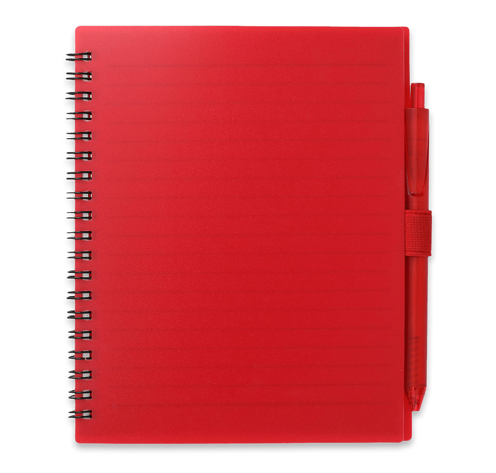 FSC Hard Cover Recycled Spiral Notebook with Pen-default