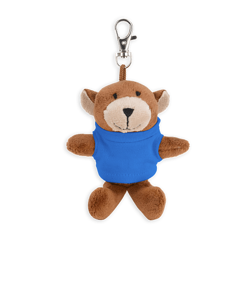 Full Color Wild Bunch 4" Bear Plush Animal Keychain in Royal Reflex Blue