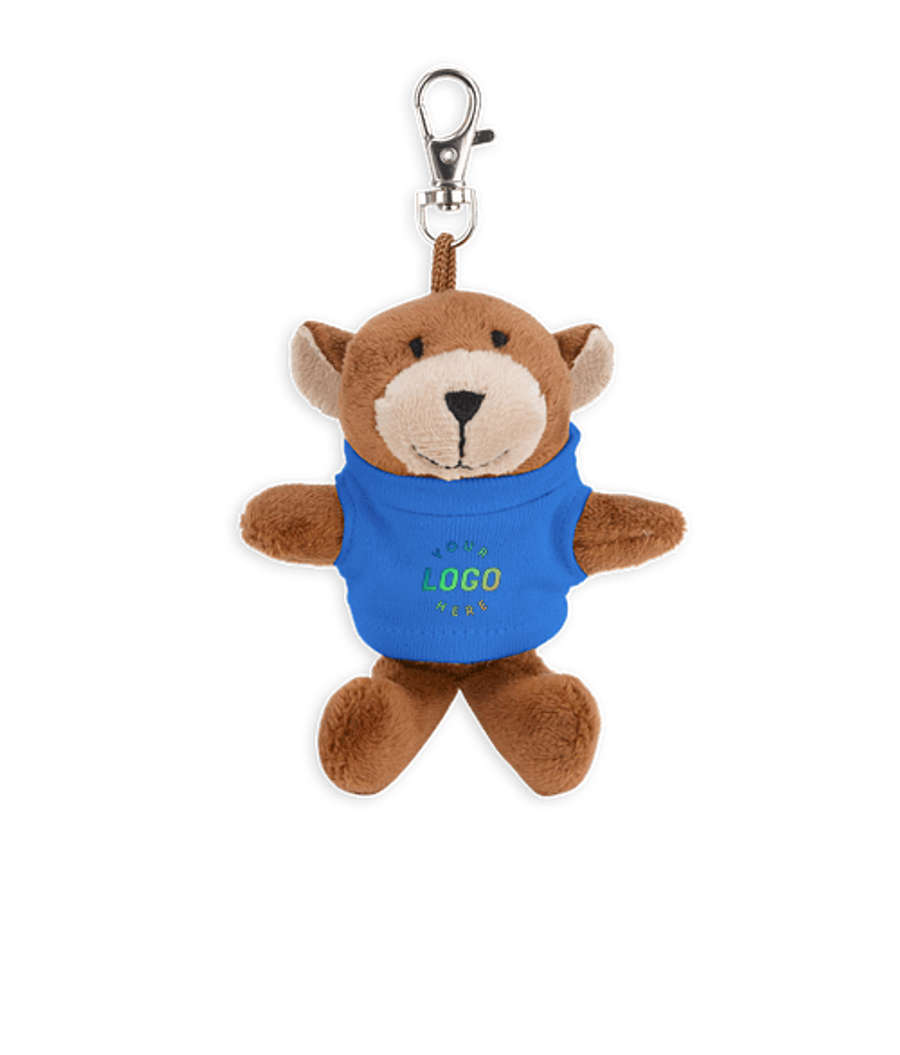 Full Color Wild Bunch 4" Bear Plush Animal Keychain in Royal Reflex Blue