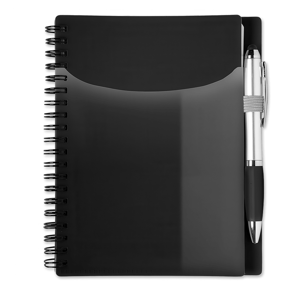 Sorbet Hard Cover Spiral Notebook with Pen-default