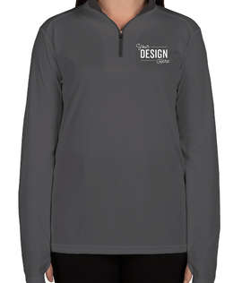 Badger Women's Contrast Quarter Zip Performance Shirt - Color: Graphite / Black