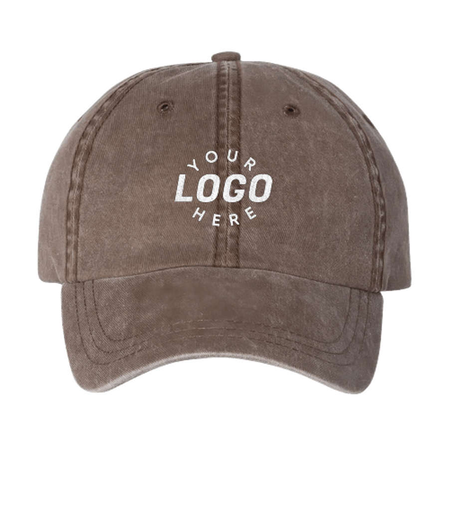Valucap Pigment Dyed Cotton Twill Baseball Hat in Brown