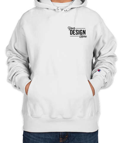 Embroidered Champion Heavyweight Reverse Weave Pullover Hoodie - White