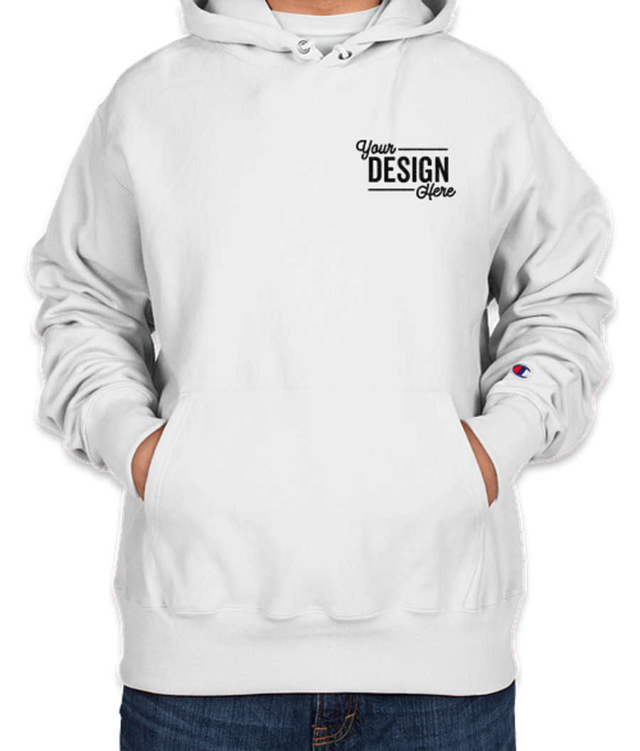 Embroidered Champion Heavyweight Reverse Weave Pullover Hoodie in White