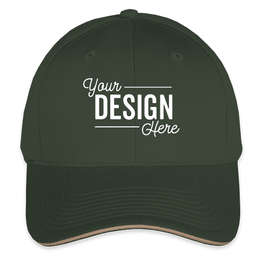 Port & Company Sandwich Bill Hat - Color: Hunter / Khaki