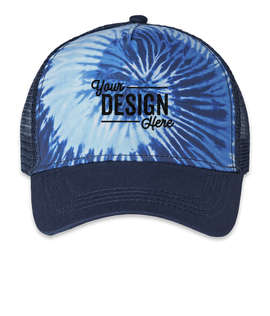 Colortone Five-Panel Tie-Dye Trucker Hat - Color: Blue Ocean