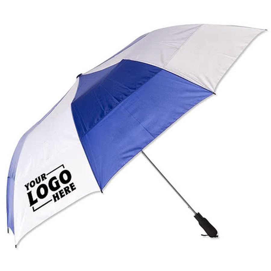 58" Arc Auto Open Vented Golf Umbrella in Black / White