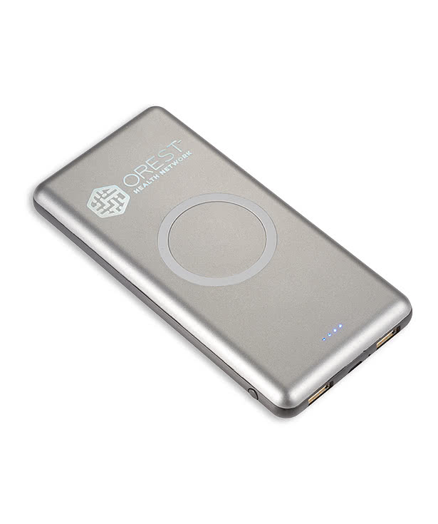 Laser Engraved Light Up Qi 10,000 mAh Portable Wireless Power Bank