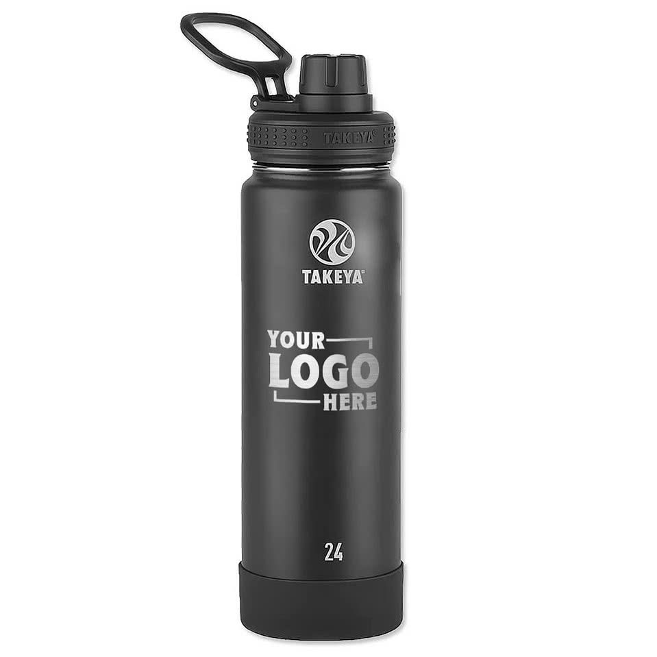Takeya Laser Engraved 24 oz. Actives Stainless Steel Water Bottle with Spout Lid
