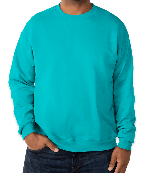 Hanes EcoSmart 50/50 Crewneck Sweatshirt in Teal