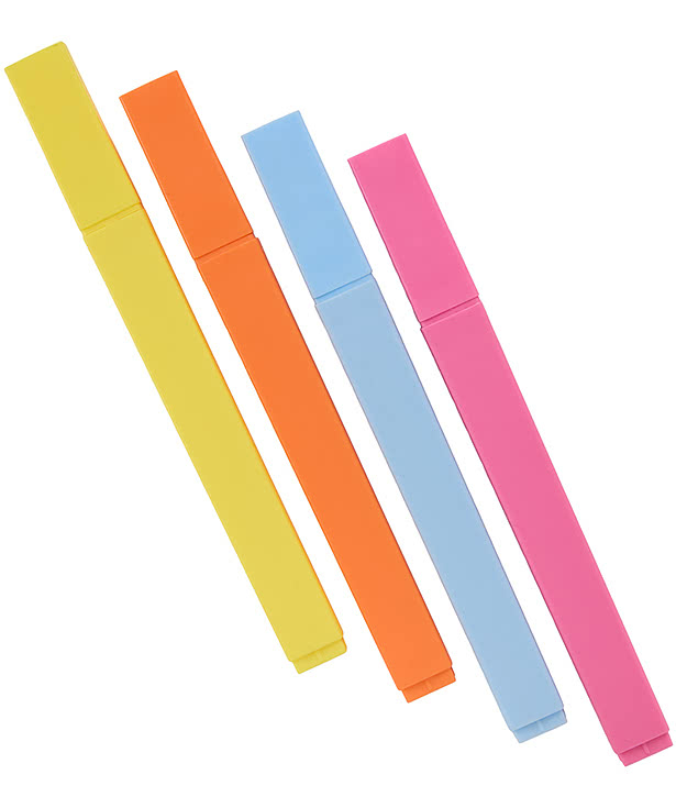 4-Piece Square Recycled Highlighter Set