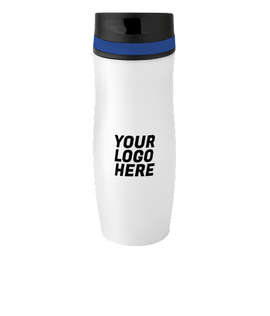 Full Color 14 oz. Persona Wave Trail Vacuum Insulated Tumbler - Color: White / Royal Blue