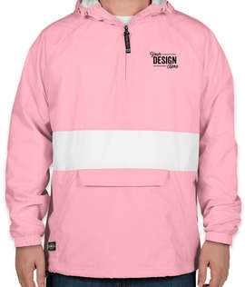 Charles River Classic Striped Hooded Packable Anorak - Color: Pink / White