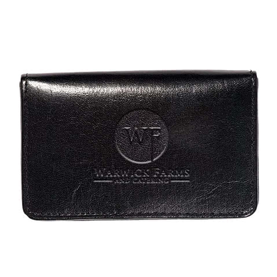 Debossed Leeman Soho Magnetic Card Case in BLACK