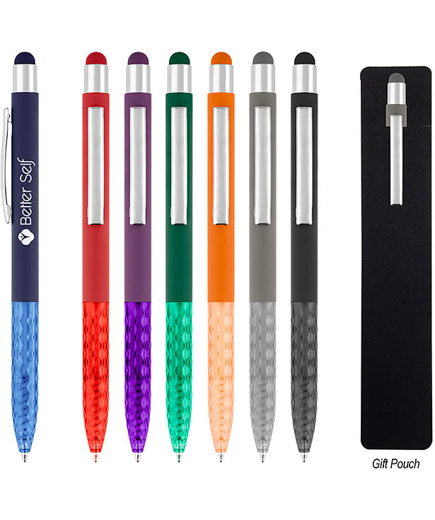 Kelsey Recycled Aluminum Stylus Pen (black ink)