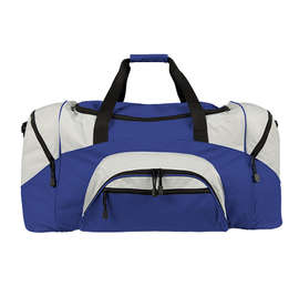 Port Authority Colorblock Gym Bag - Screen Printed - Color: True Royal / Grey