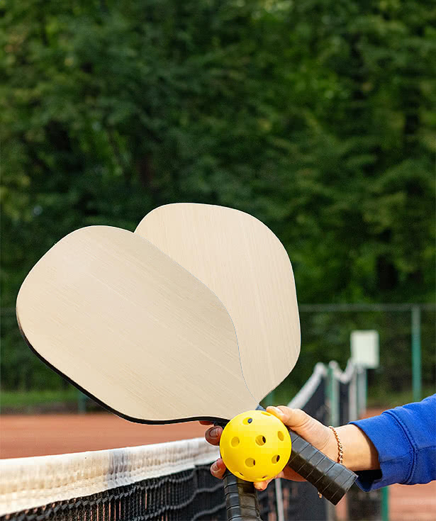 3-Piece Pickleball Wood Paddle and Ball Set