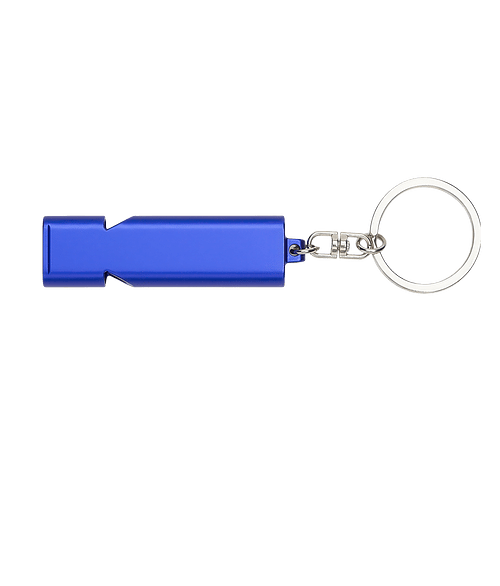 Quick-Alert Safety Whistle Keychain in Blue