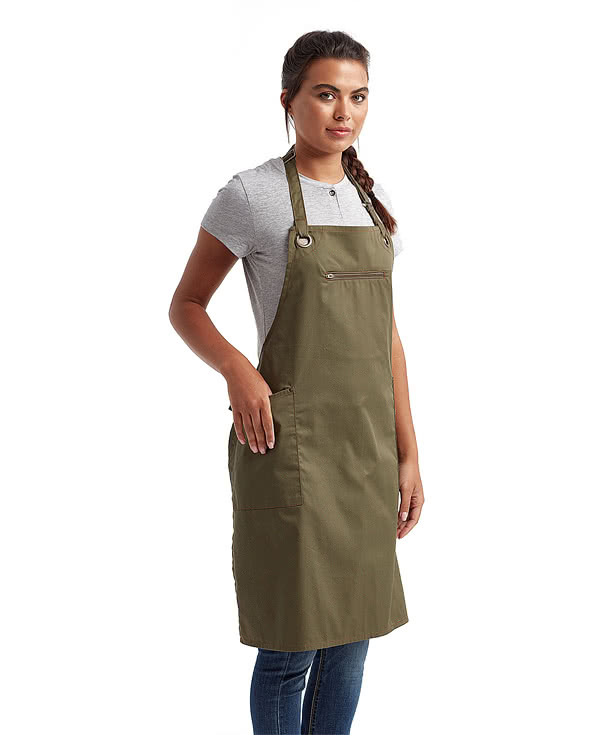 Artisan Collection Barley Full Length Three-Pocket Apron - Embroidered