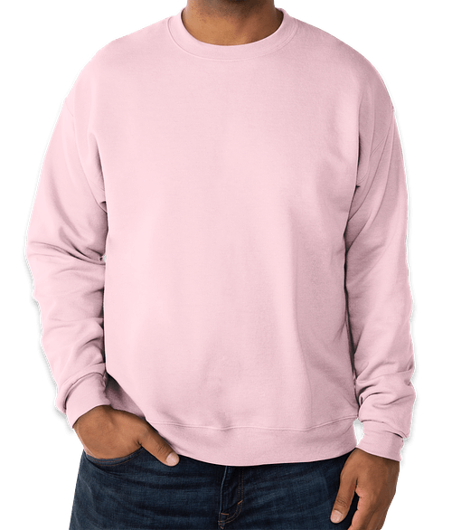 Hanes EcoSmart 50/50 Crewneck Sweatshirt in Pale Pink