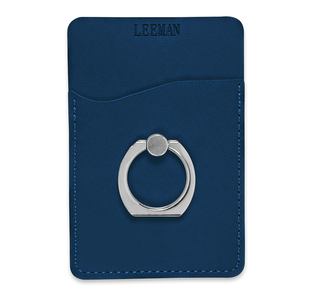 Debossed Tuscany Phone Wallet with Metal Ring Phone Stand-default