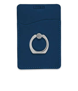 Debossed Tuscany Phone Wallet with Metal Ring Phone Stand - Color: Blue Navy
