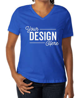 Bella + Canvas Women's Jersey V-Neck T-shirt - Color: True Royal
