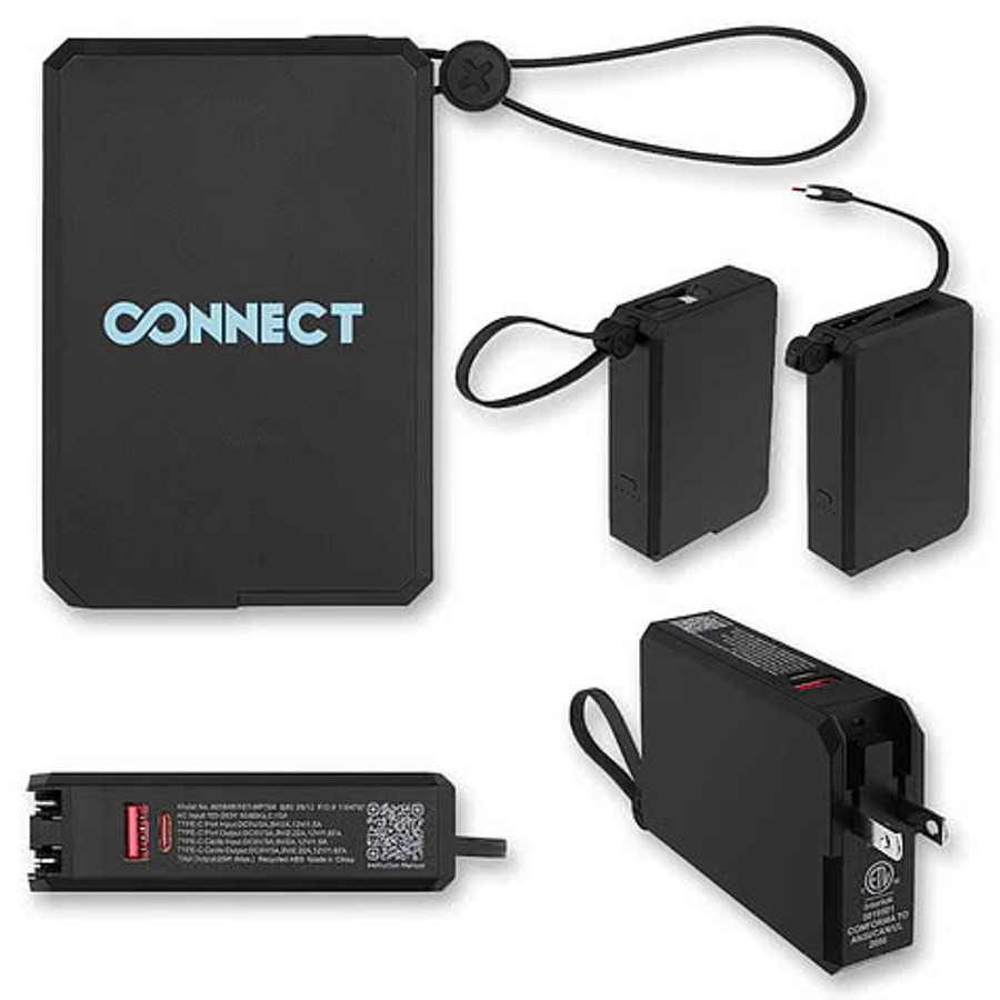 10,000 mAh A/C & USB-C Power Bank in BLACK
