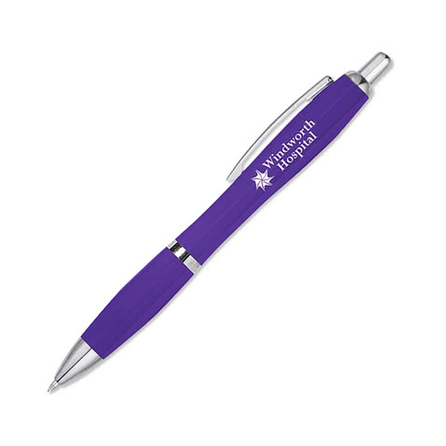Satin Antimicrobial Ballpoint Pen (black ink) in Red with Red