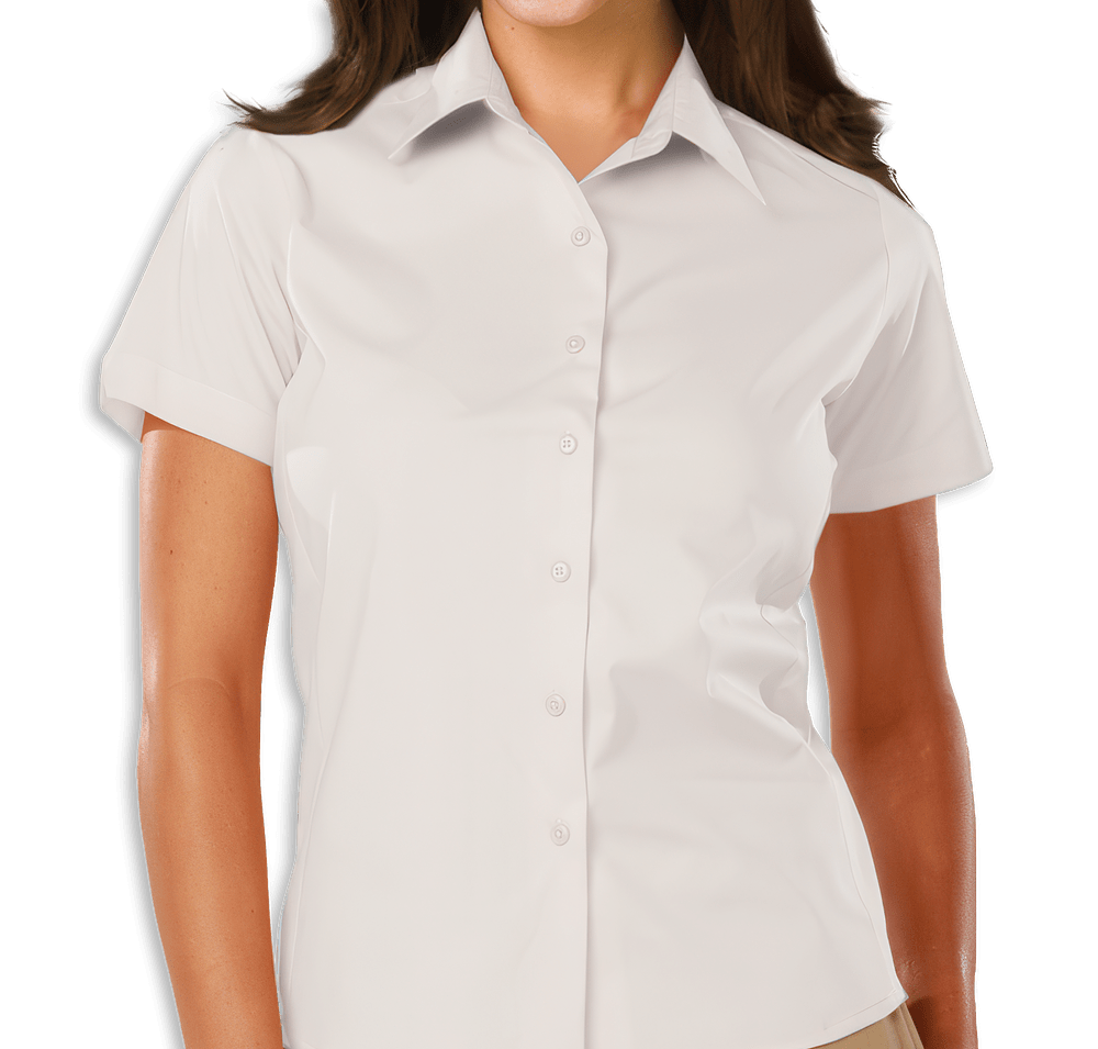 Blue Generation Women's Poplin Short Sleeve Dress Shirt-default