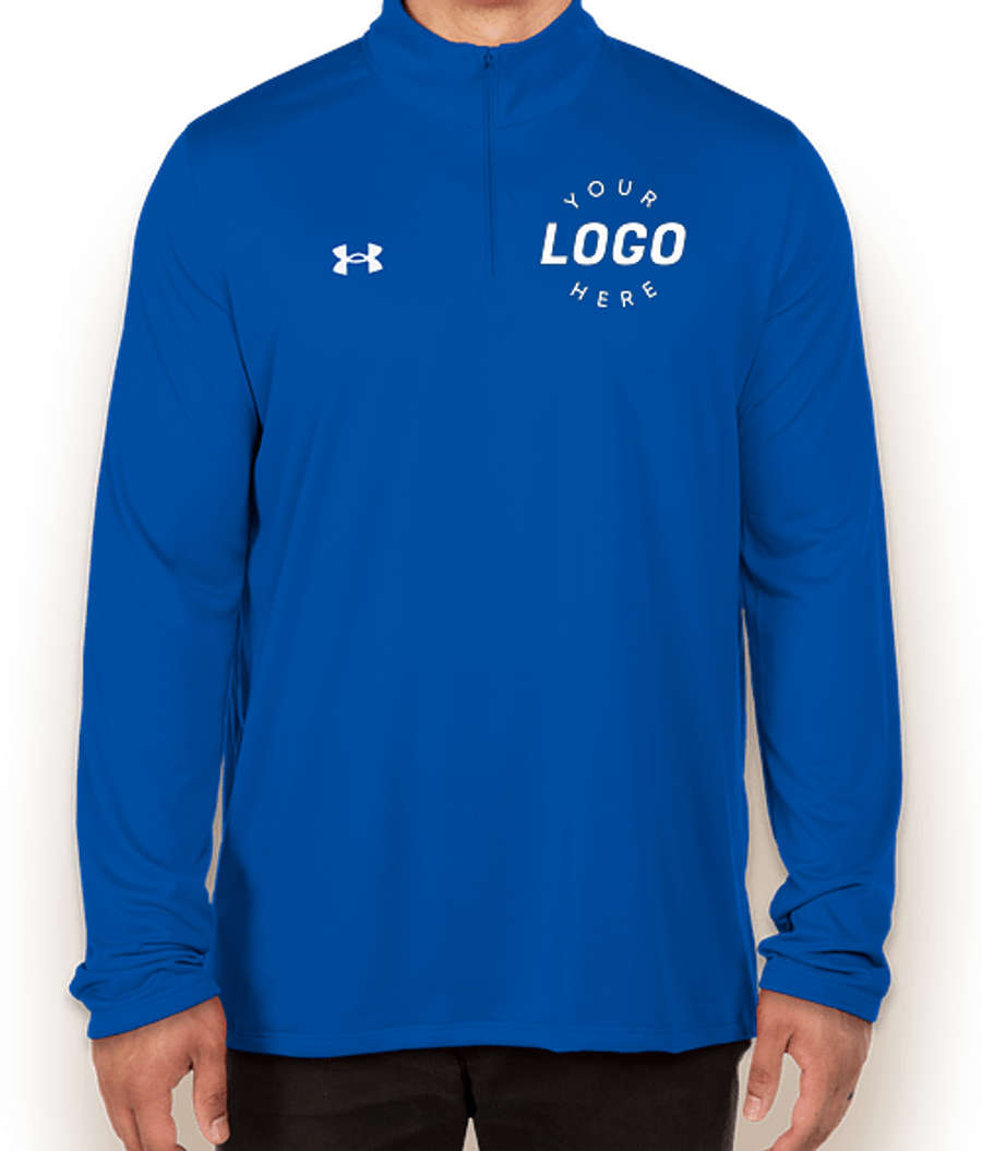 Under Armour Team Tech Recycled Quarter Zip Performance Shirt - Printed in Royal / White