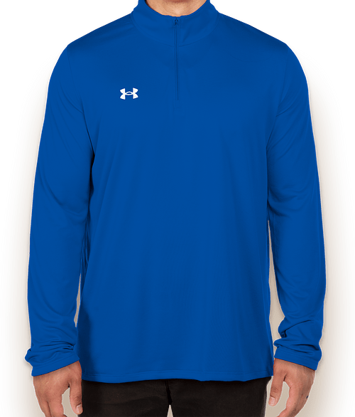 Under Armour Team Tech Recycled Quarter Zip Performance Shirt - Embroidered in Royal / White