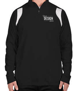 Team 365 Quarter Zip Performance Pullover - Color: Black / White