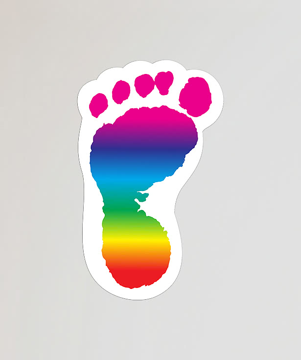 Full Color Re-Stick-It 2 in. x 3.125 in. Left Foot Shaped Reusable Decal
