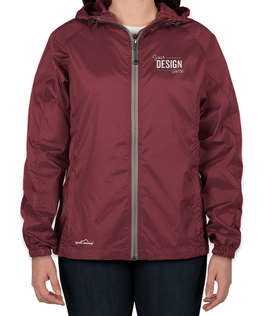 Eddie Bauer Women's Full Zip Hooded Packable Jacket - Color: Black Cherry