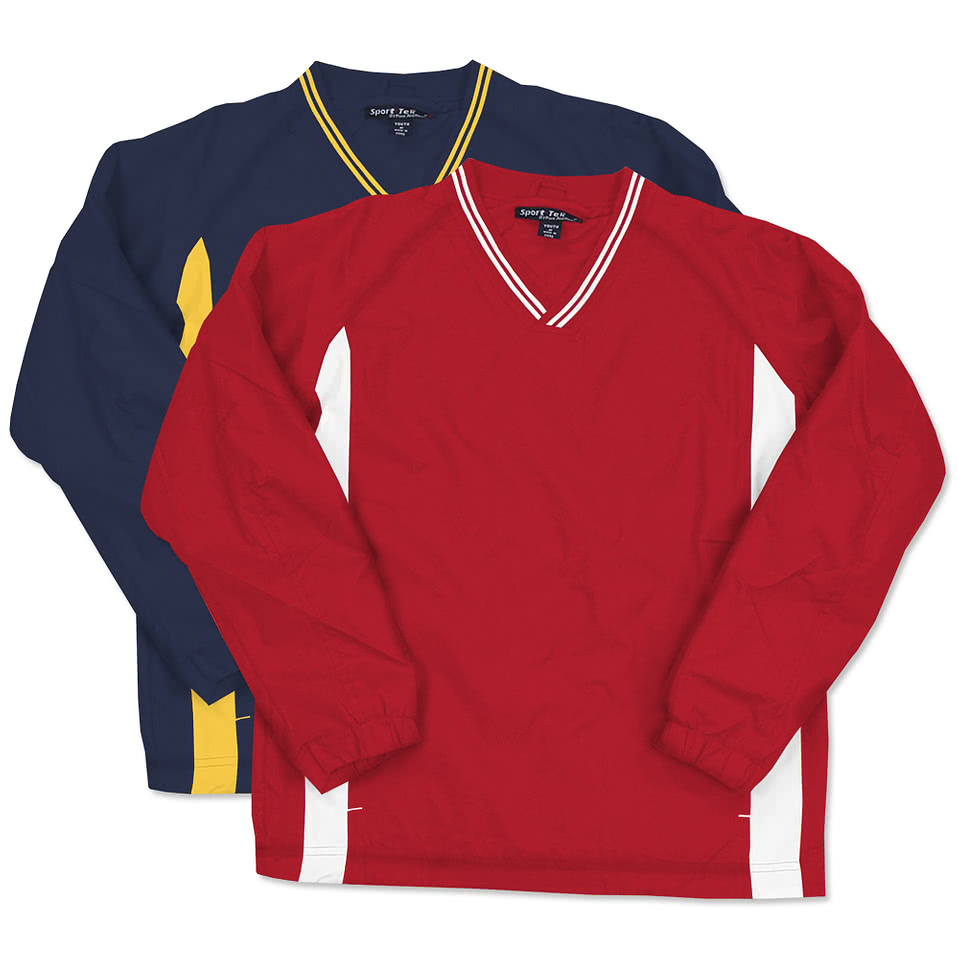 Sport-Tek Youth Tipped V-Neck Windshirt