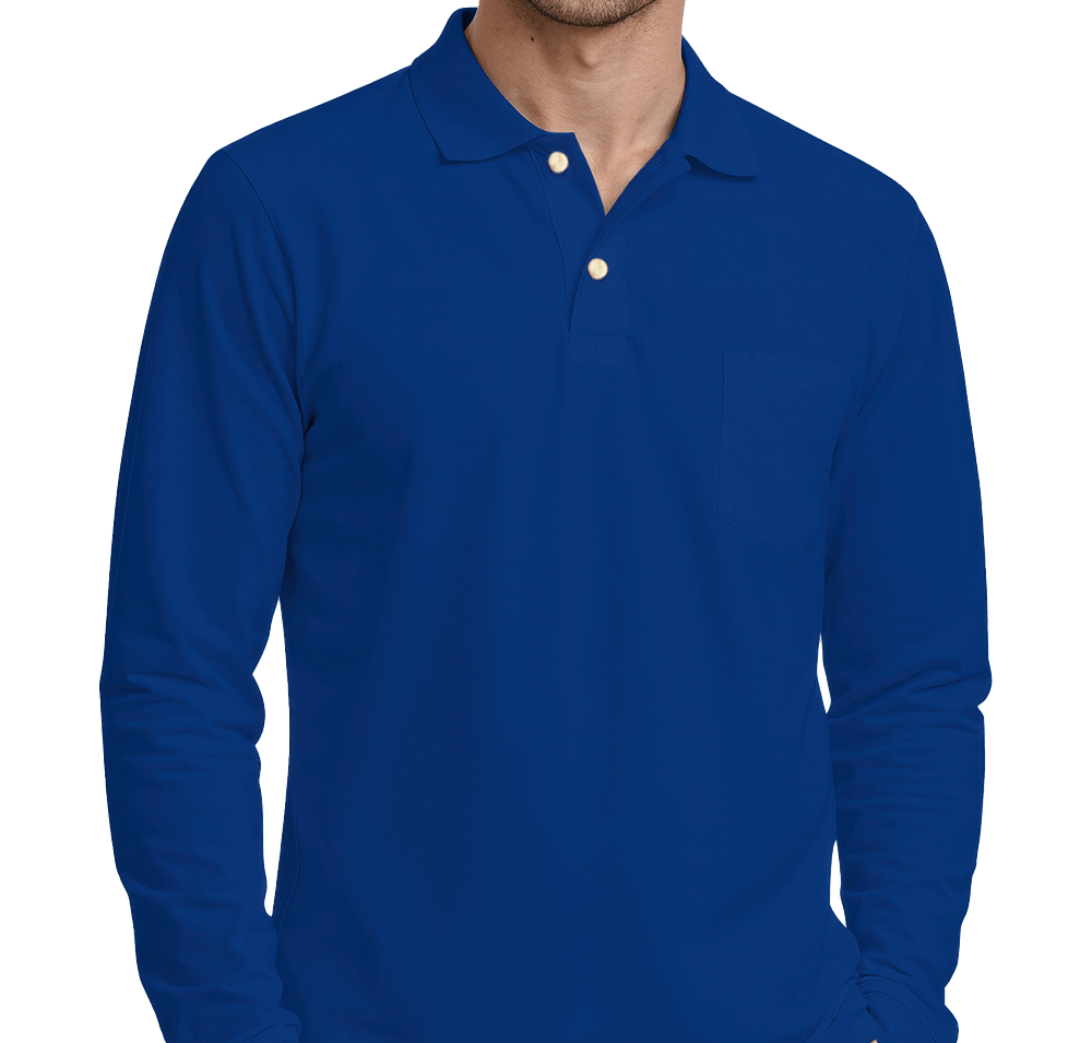 Blue Generation Superblend Easy-Care Long Sleeve Pique Pocket Polo-default