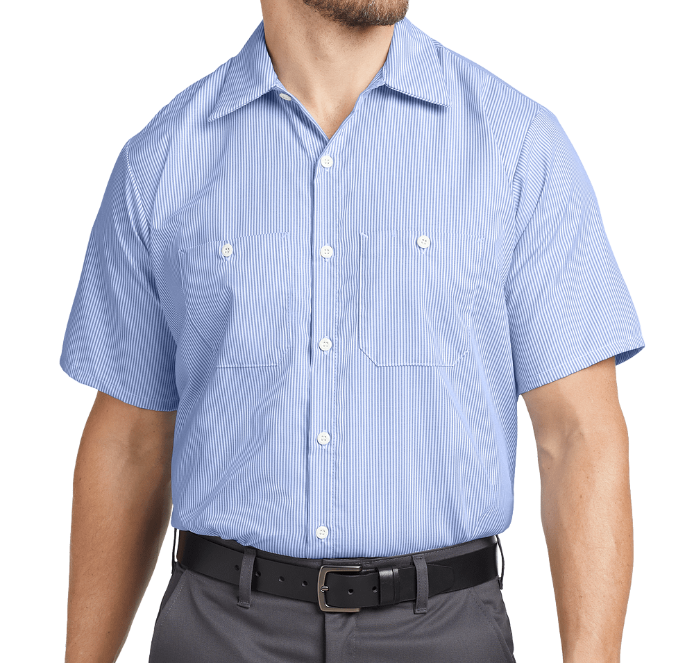 Red Kap Industrial Striped Short Sleeve Work Shirt-default