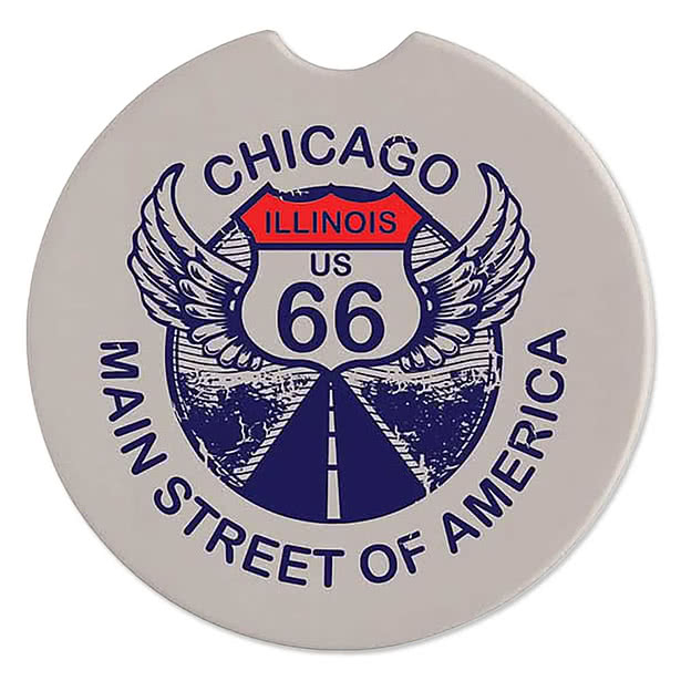 Full Color Round Absorbent Stone Car Coasters (Set of 2)
