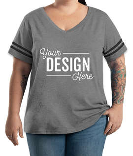 LAT Women's Curvy Varsity V-Neck T-shirt