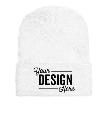 Yupoong Solid Cuff Beanie - White